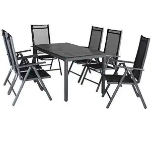 Alu-Gartenmöbel Casaria Aluminium Sitzgruppe Alu Set Grau