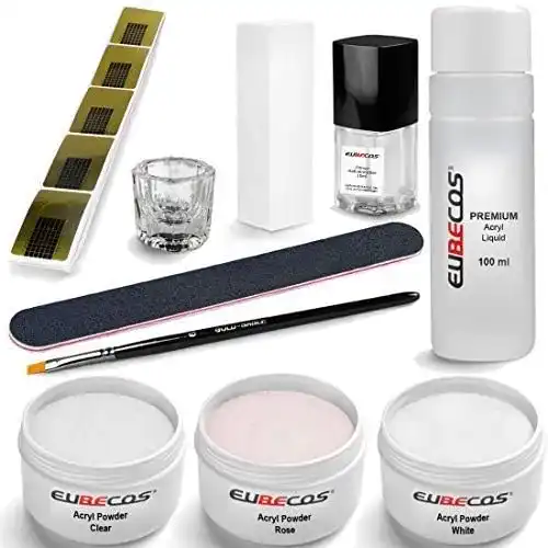 Acryl-Pulver EuBeCos Acryl Nagel Starterset PLUS Liquid 100ml