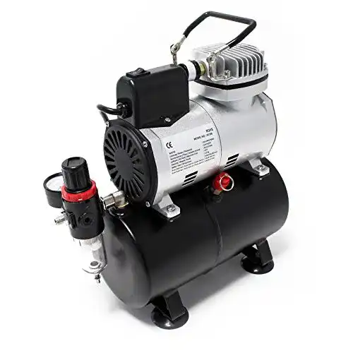 Flüsterkompressor Wiltec Airbrush Kompressor AF186 mit Lufttank