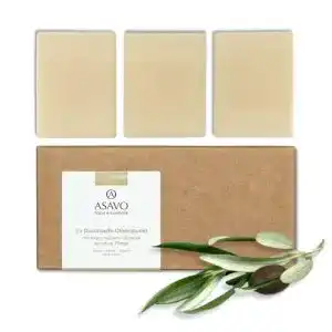 Kernseife ASAVO Premium Olivenölseife, handgeschöpft 3x95g