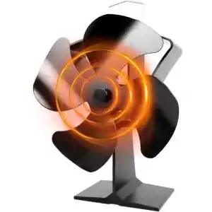 Ofenventilator TOMERSUN Geräuscharmer Betrieb 4 Blätter Kamin