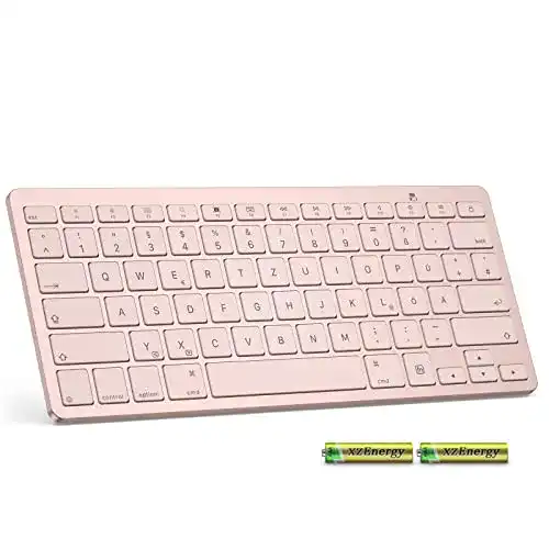 iPad-mini-Tastatur Emetok Deutsche Bluetooth Tastatur für iPad