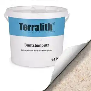 Buntsteinputz Terralith 15kg in beige-schwarz, Sockelputz, 1-2mm