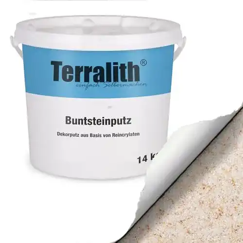 Buntsteinputz Terralith 15kg in beige-schwarz, Sockelputz, 1-2mm