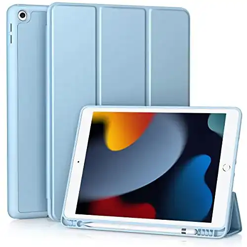 iPad-8-Generation-Hülle Vobafe, Weiche TPU Rückseite Stifthalter