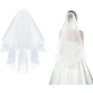Schleier CICILIAYA Braut, kurz Elegent Bridal Tüll mit Kamm Tüll