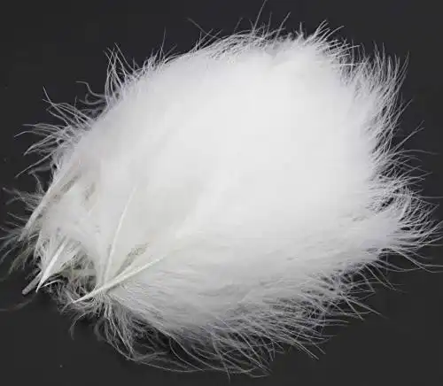 Weiße Federn PANAX Truthahnflaum 100 Stück ca. 10-17cm
