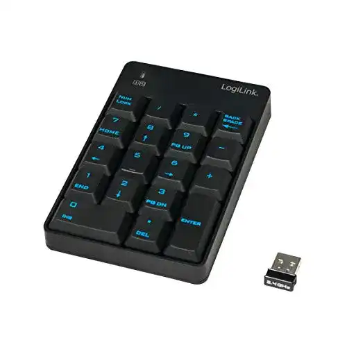Keypad LogiLink ID0120 Kabelloses Ziffernblock 18 Tasten, Black