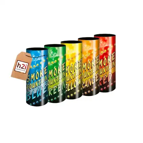 Jugendfeuerwerk h2i Rauch Vulkan Fontäne, 5 Stück Color Mix