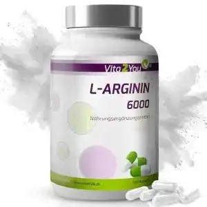 L-Arginin Vita2You 6000, 300 Kapseln, 1000mg Arginin pro Kapsel