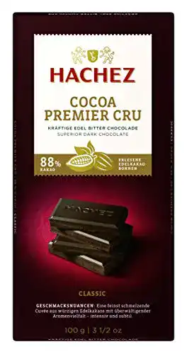 Dunkle Schokolade Hachez Cocoa Tafel – 88% Premier Cru Tafel