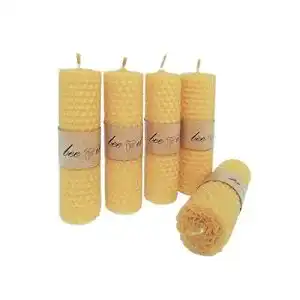 Bienenwachskerze BeeIT 5 x handgerollte Wabenkerzen