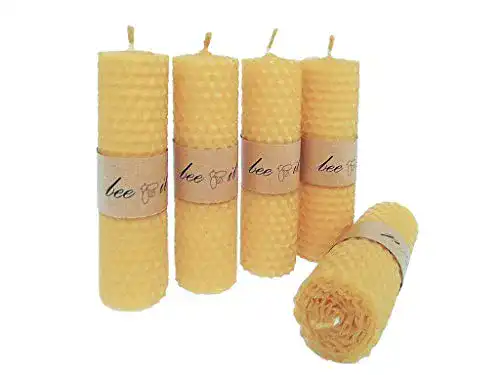 Bienenwachskerze BeeIT 5 x handgerollte Wabenkerzen