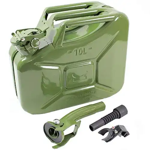 Benzinkanister (10l) TRUTZHOLM Metall inkl. Ausgießer + Halter