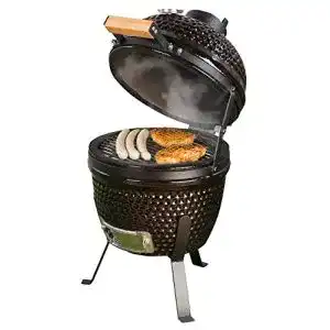 Keramikgrill Rosenstein & Söhne : 2in1-Kamado-Keramik-Kugelgrill