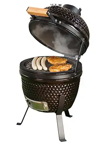 Keramikgrill Rosenstein & Söhne : 2in1-Kamado-Keramik-Kugelgrill