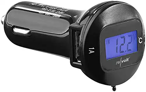 Auto-Thermometer revolt Autoinnenthermometer: Kfz-USB-Ladegerät, 2xUSB