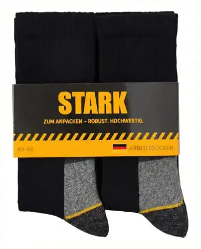 Arbeitssocken STARK Herren Atmungsaktiv Robust, Schwarz/Grau
