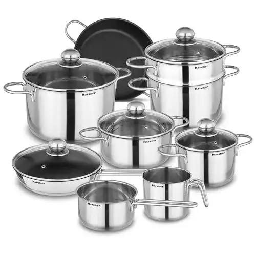 Karcher-Töpfe Karcher Topfset Jette, Edelstahl, 14-teilig, Induktion