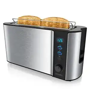 Toaster Edelstahl arendo Automatik Langschlitz Defrost Funktion
