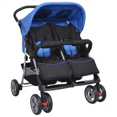 Zwillingskinderwagen vidaXL Zwillingsbuggy Klappbar