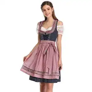 Dirndl Damen KOJOOIN Trachtenkleid Dirndl Kurz mit Stickerei