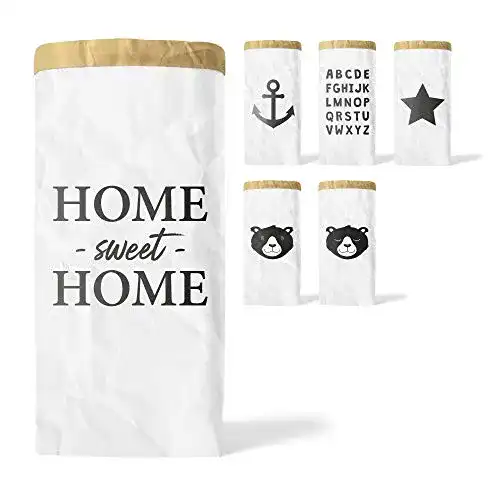 Papiersack Lifestyle Lover Paper Bag rund Kraftpapier Beutel
