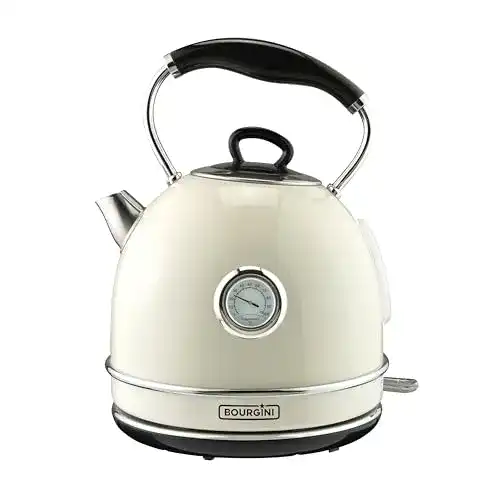 Retro-Wasserkocher BOURGINI Nostalgic Thermo, 1.7L, Creme
