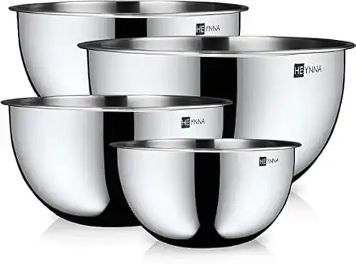 Edelstahl-Schüssel-Set HEYNNA ® Rührschüssel Set 4-teilig