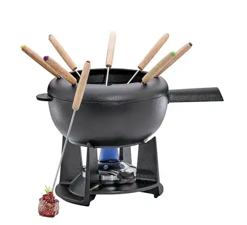 Fondue-Set Gusseisen Spring Gusseisen Fondue Set schwarz