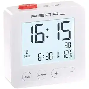 Reisewecker PEARL Reisefunkwecker: Digital, beleuchtetes Display