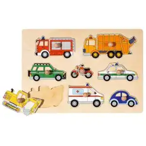 Holzpuzzle goki 57996 – Steckpuzzle – Verkehrsmittel