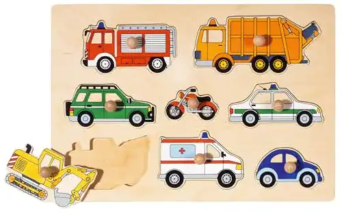 Holzpuzzle goki 57996 – Steckpuzzle – Verkehrsmittel