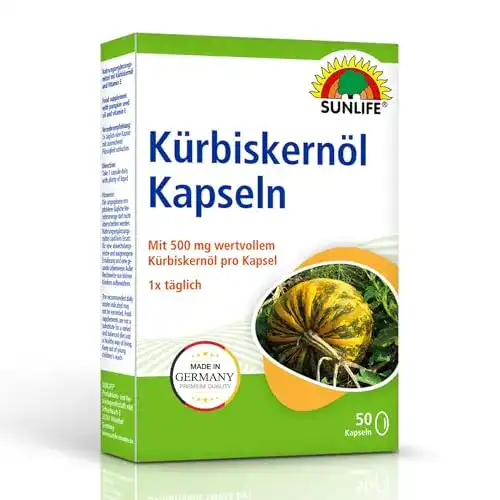 Kürbiskern-Kapseln Sunlife Kürbiskernöl Kapseln, 50 Kapseln