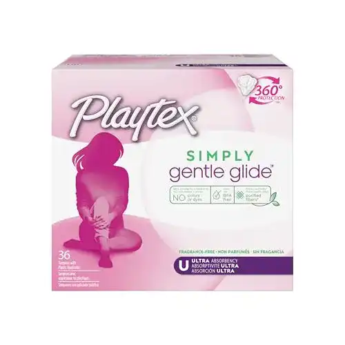 Tampon Playtex Simply Gentle Glide, geruchlos, saugfähig, 36 Stck