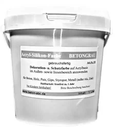 Betonfarbe Beton-ABC Betongrau – Beton Farbe Acryl Silikon 1 Liter