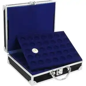 Münzkoffer SAFE 9817 ALU inkl. 6 königsblaue Tableaus