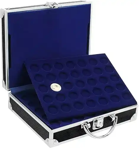 Münzkoffer SAFE 9817 ALU inkl. 6 königsblaue Tableaus