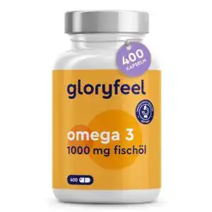 Omega-3 gloryfeel Omega 3 (400 Kapseln), 1.000mg Fischöl
