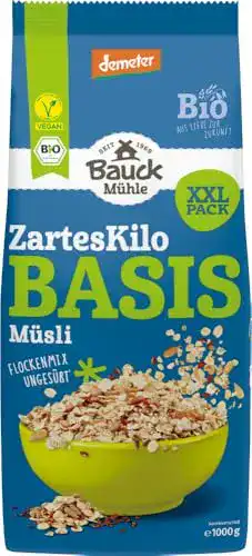 Basis-Müsli Bauckhof Bio Basis Müzli Das zarte Kilo, 6 x 1000 gr