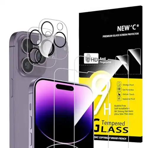 iPhone-14-Pro-Max-Panzerglas NEW’C 4 Stück, 2 x Panzer Schutz Glas