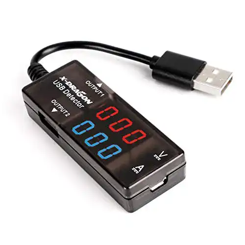 USB-Multimeter X-DRAGON 10VA USB Multimeter 2 Output Ports