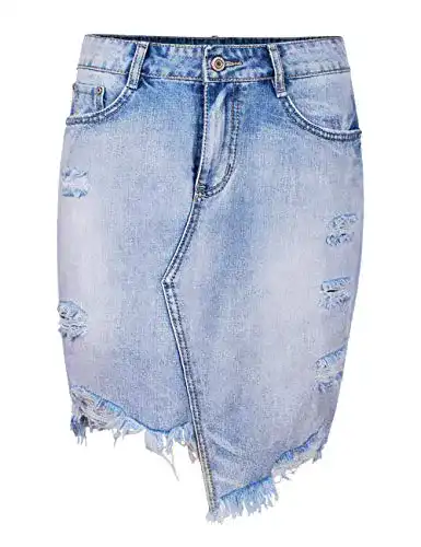 Jeansrock Fraternel Rock Denim Vintage Destroyed Hellblau M/38