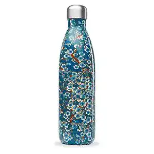 Qwetch-Trinkflasche QWETCH Thermosflasche Flowers Blau 750 ml
