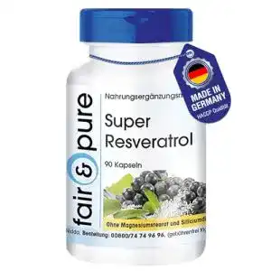 Resveratrol-Kapseln Fair & Pure Super Resveratrol, 90 Kapseln