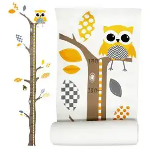 Messlatte Kinder brunoko Wandtattoo Baum und Eule
