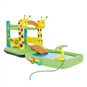 Hüpfburg Happy People 2in1 und Pool Giraffe mit Sprühfunktion