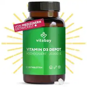 Vitamin-D3-Tabletten vitabay Vitamin D3 Depot 20.000 I.E, 120 Tabl.