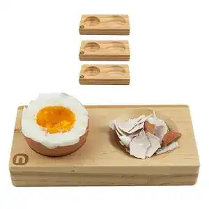 Eierbecher naturlik 4er Set aus hochwertigem Holz (Kiefer)