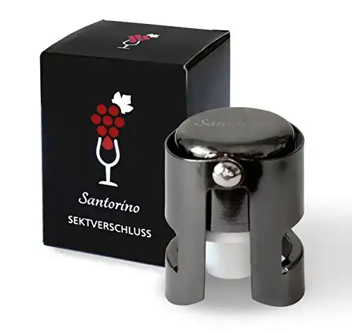 Sektflaschenverschluss Santorino ® aus dunklem Edelstahl
